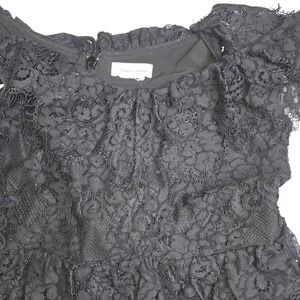 LOVERS‎ AND FRIENDS Women's Black Size Small Long Lace Dress Gothic Witchy -1377